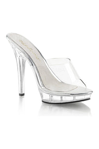 Fabulicious LIP-101 Platform Slide in Clear Vinyl from SexyShoes.com