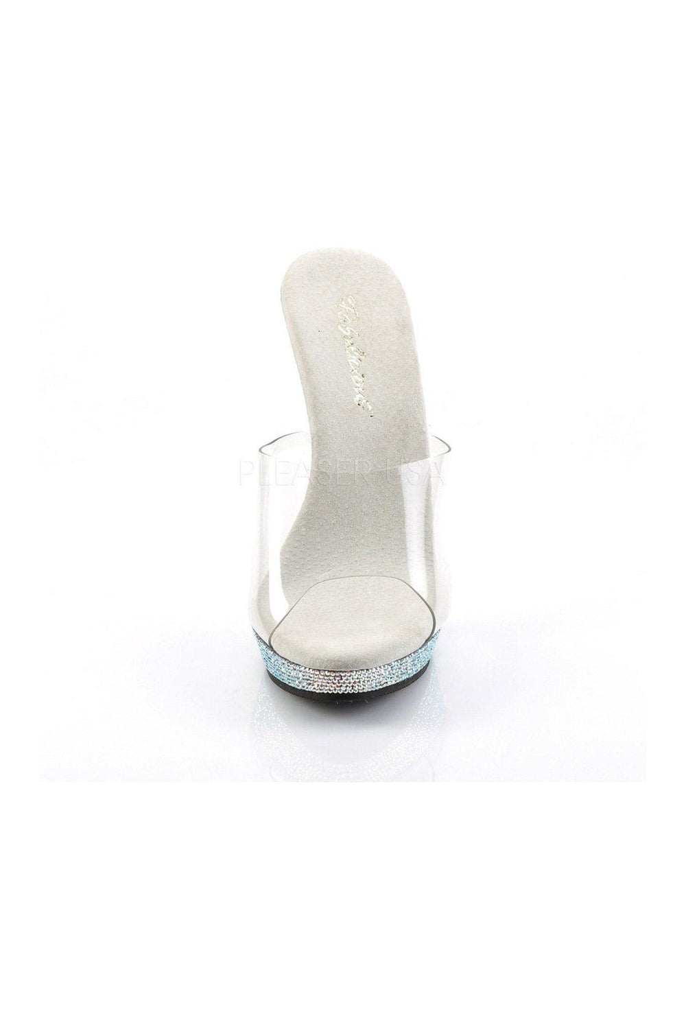 LIP-101DM Platform Slide | Clear Vinyl-Fabulicious-Slides-SEXYSHOES.COM