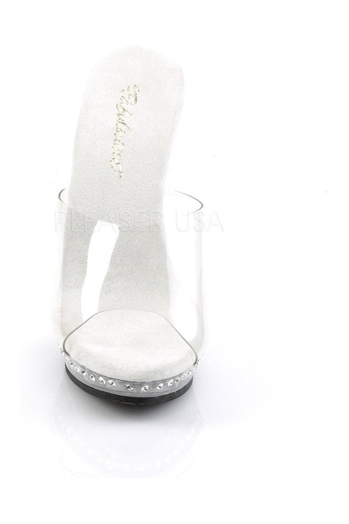 Fabulicious LIP-101LS Platform Slide in Clear Vinyl