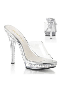 Fabulicious LIP-101LS Platform Slide in Clear Vinyl from SexyShoes.com