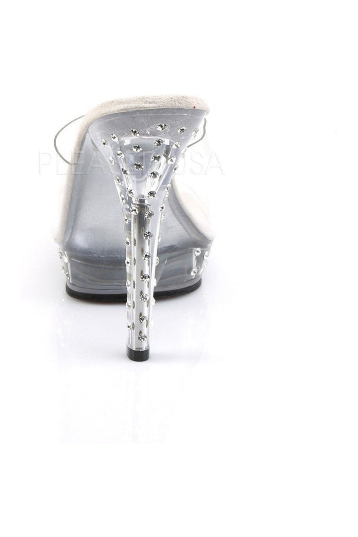 LIP-101SDT Platform Slide | Clear Vinyl-Fabulicious-Slides-SEXYSHOES.COM