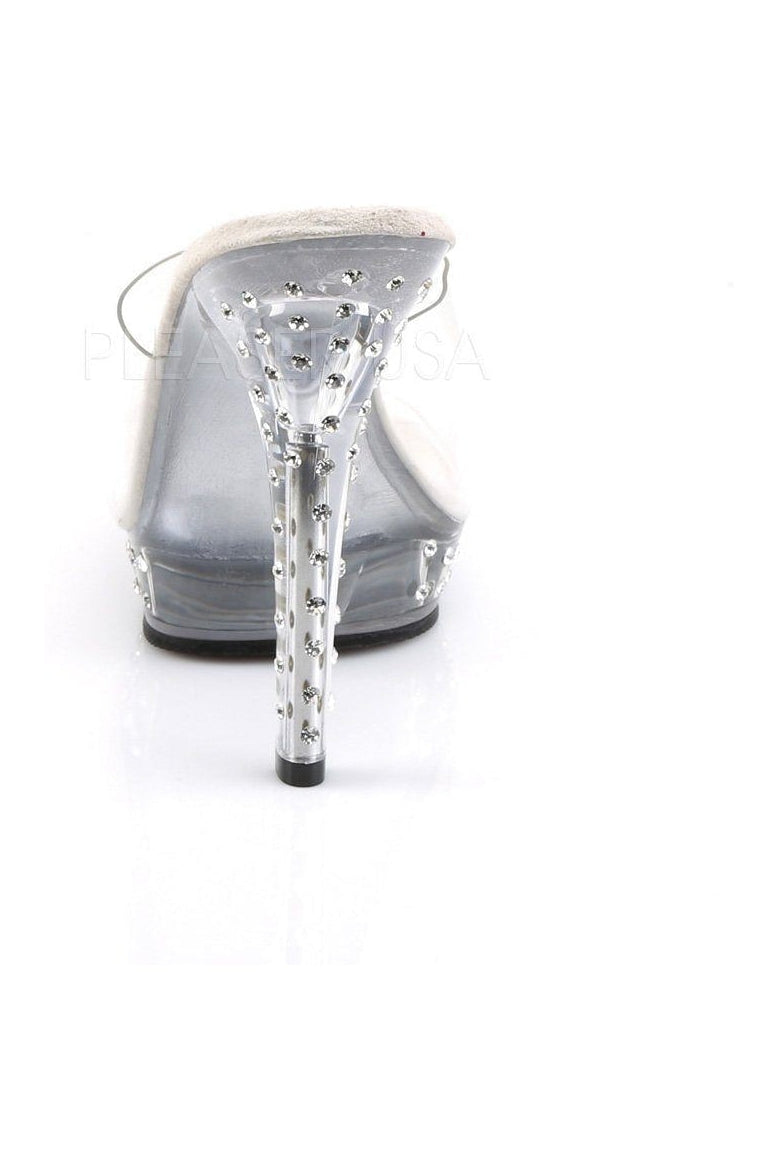 Fabulicious LIP-101SDT Platform Slide in Clear Vinyl