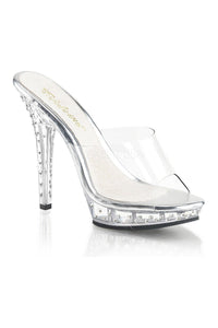 Fabulicious LIP-101SDT Platform Slide in Clear Vinyl from SexyShoes.com