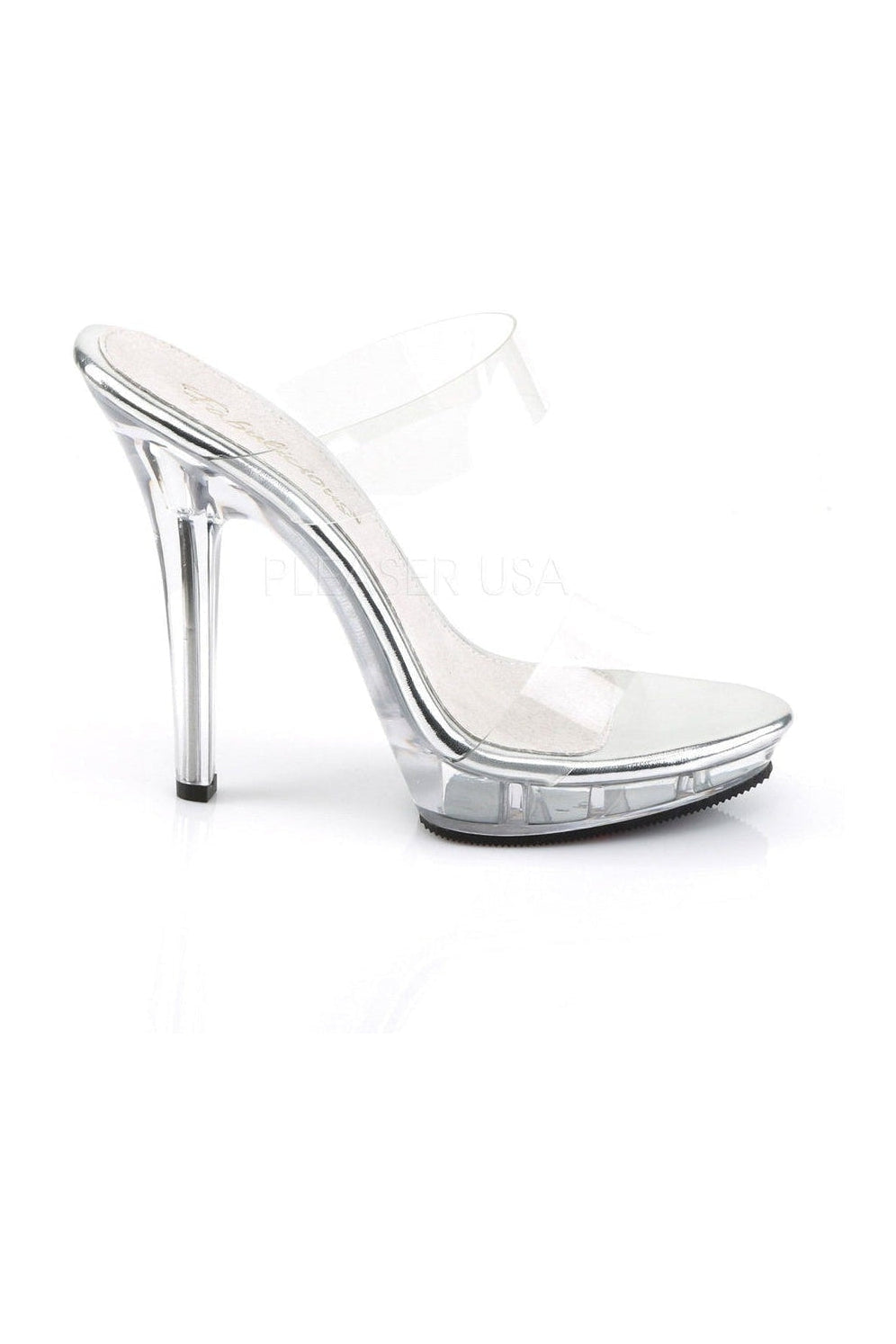 LIP-102-1 Platform Slide | Clear Vinyl-Fabulicious-Slides-SEXYSHOES.COM