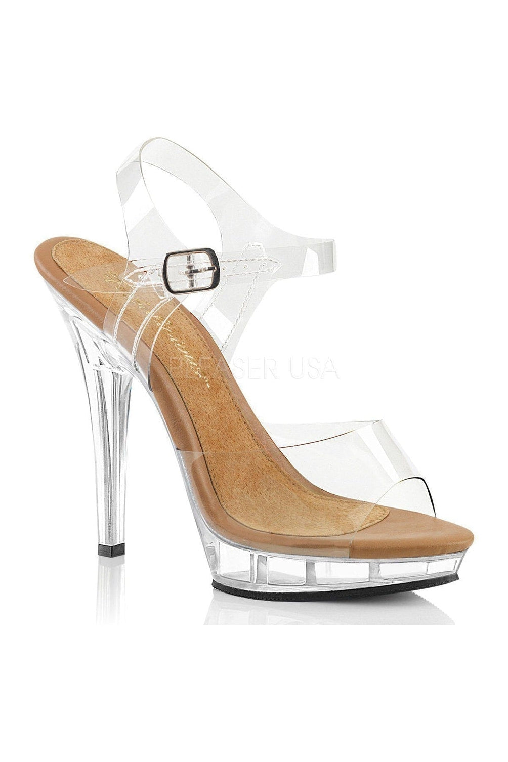 Fabulicious LIP-108 Sandal in Clear Vinyl from SexyShoes.com
