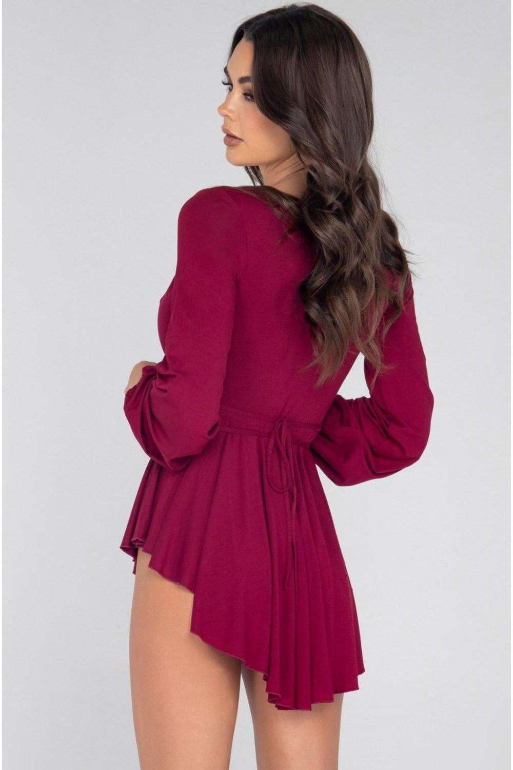 Long Sleeve Skater Dress with Criss-Cross Strap-Club Dresses-Roma Confidential-SEXYSHOES.COM