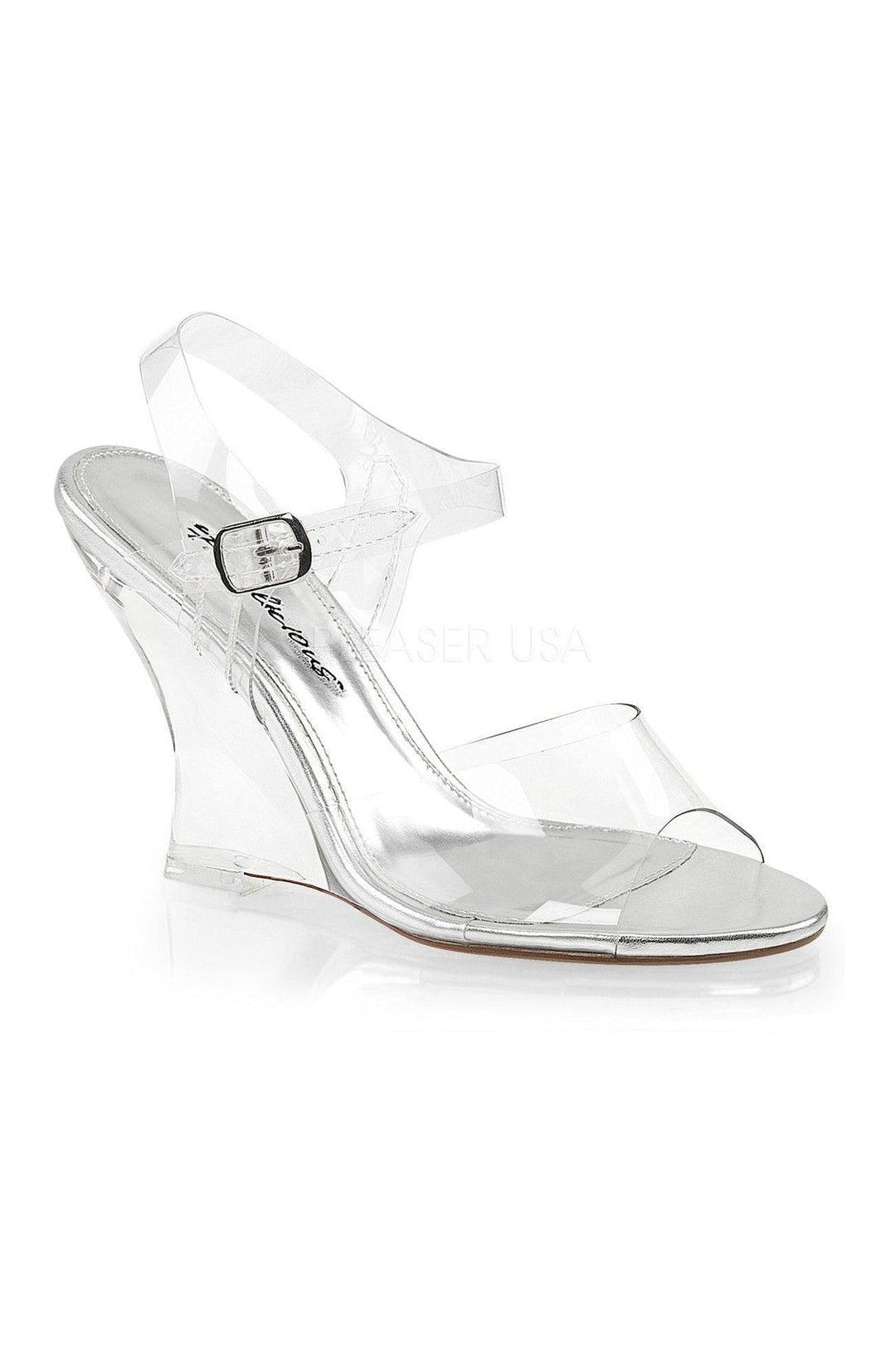 LOVELY-408 Sandal | Clear Vinyl-Fabulicious-Clear-Wedges-SEXYSHOES.COM