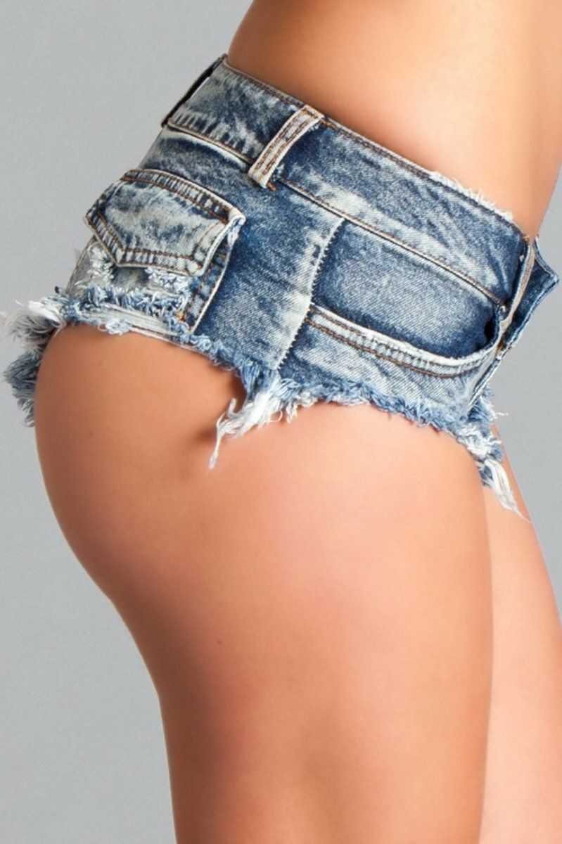Low Waist Denim Shorts-Booty Shorts-BeWicked-SEXYSHOES.COM
