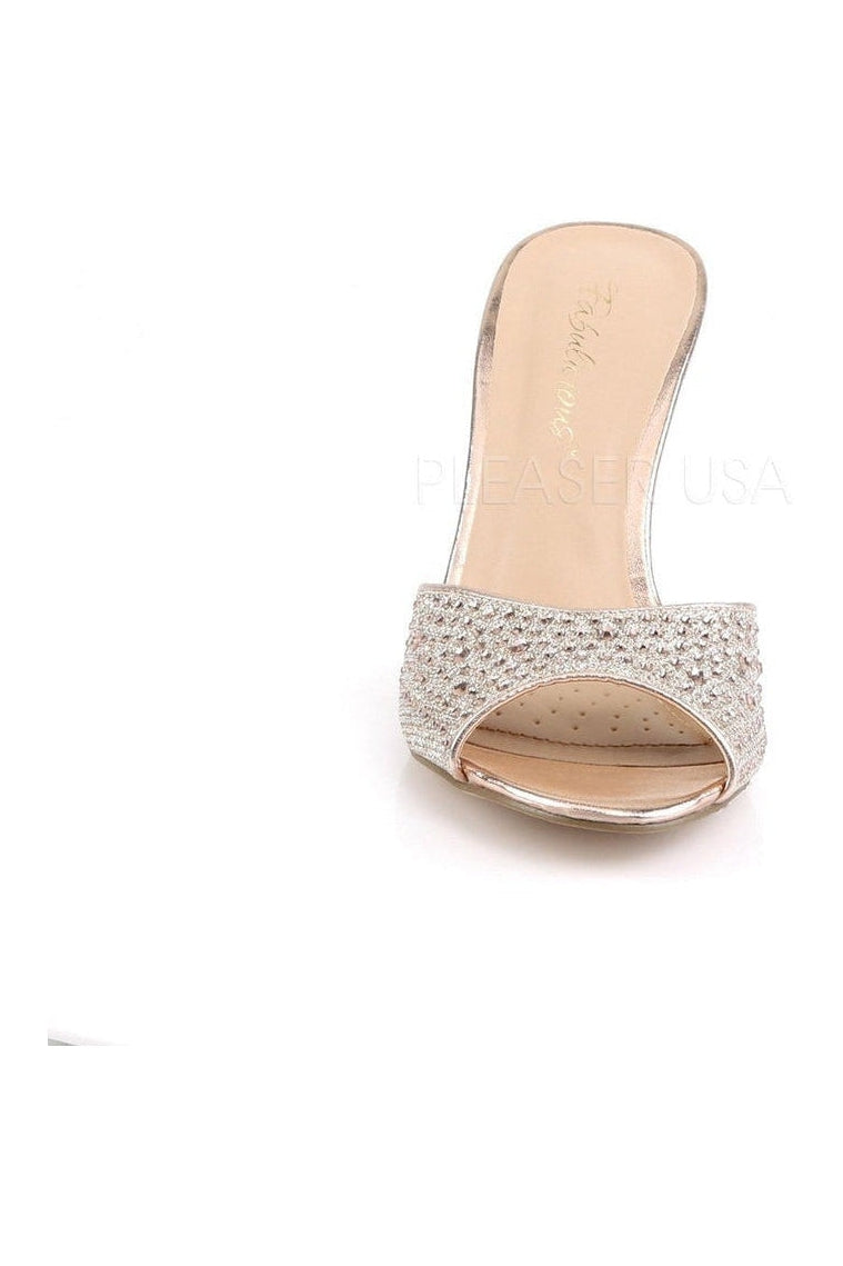 LUCY-01 Slide | Gold Fabric-Fabulicious-Slides-SEXYSHOES.COM