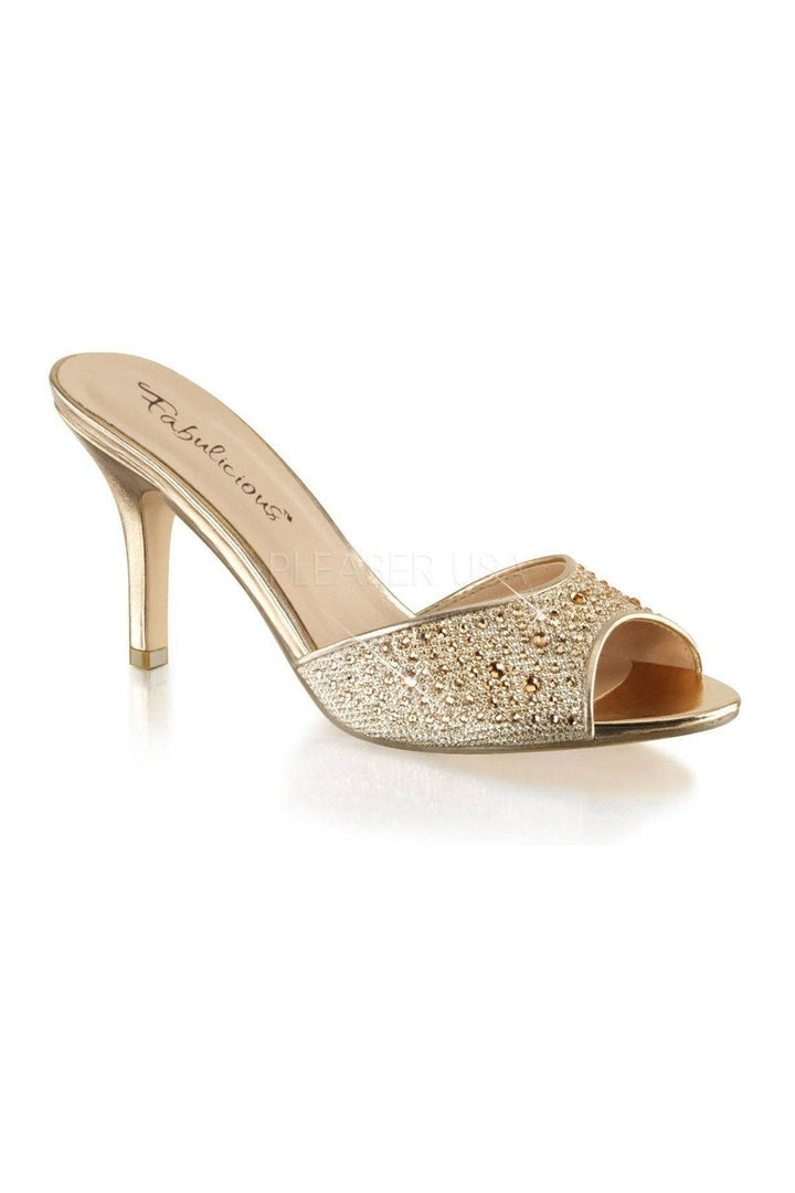 LUCY-01 Slide | Gold Fabric-Fabulicious-Gold-Slides-SEXYSHOES.COM