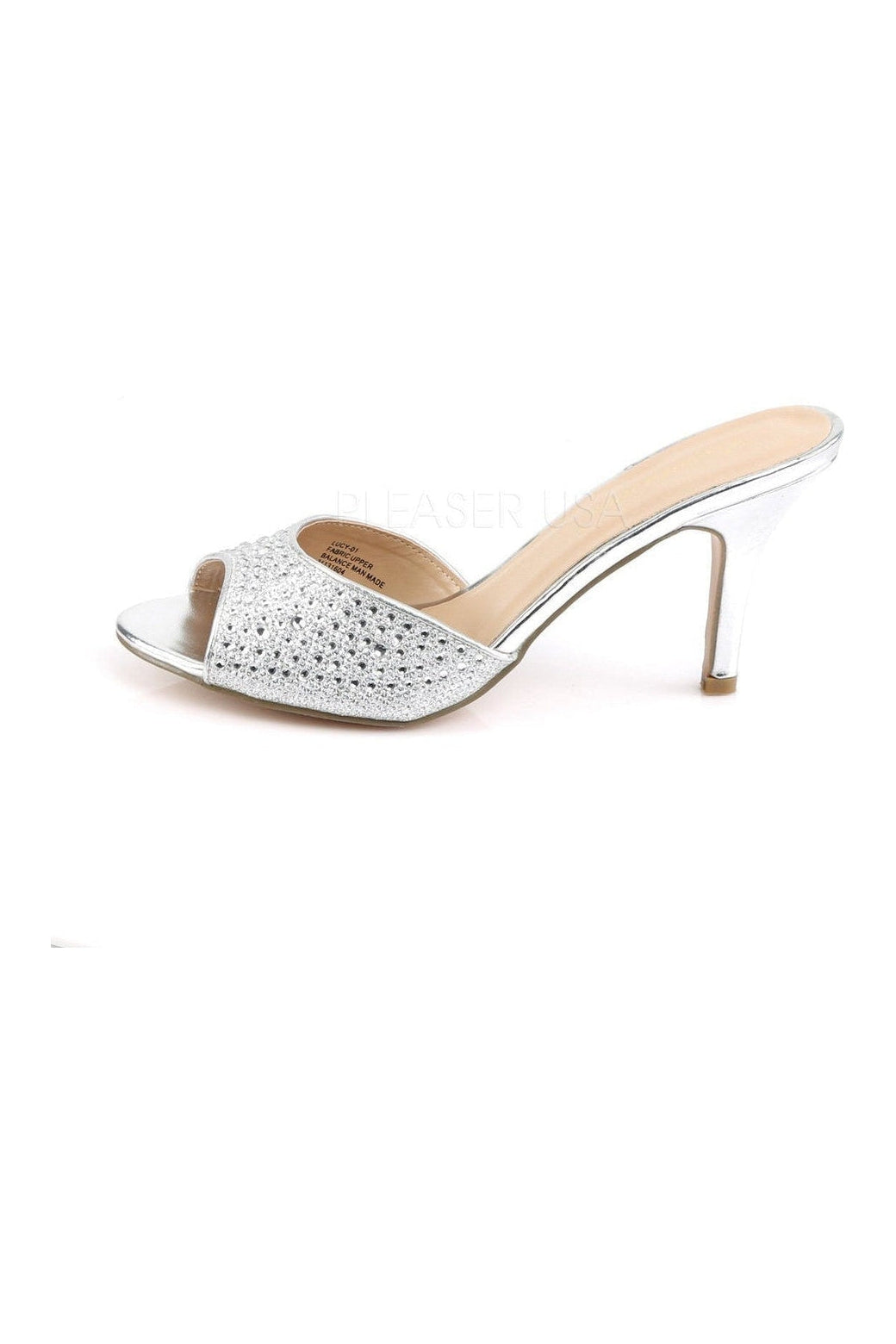 Fabulicious LUCY-01 Slide in Silver Fabric