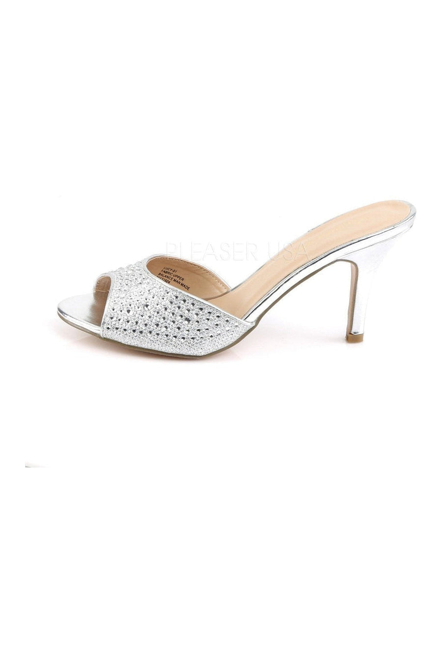 Fabulicious LUCY-01 Slide in Silver Fabric