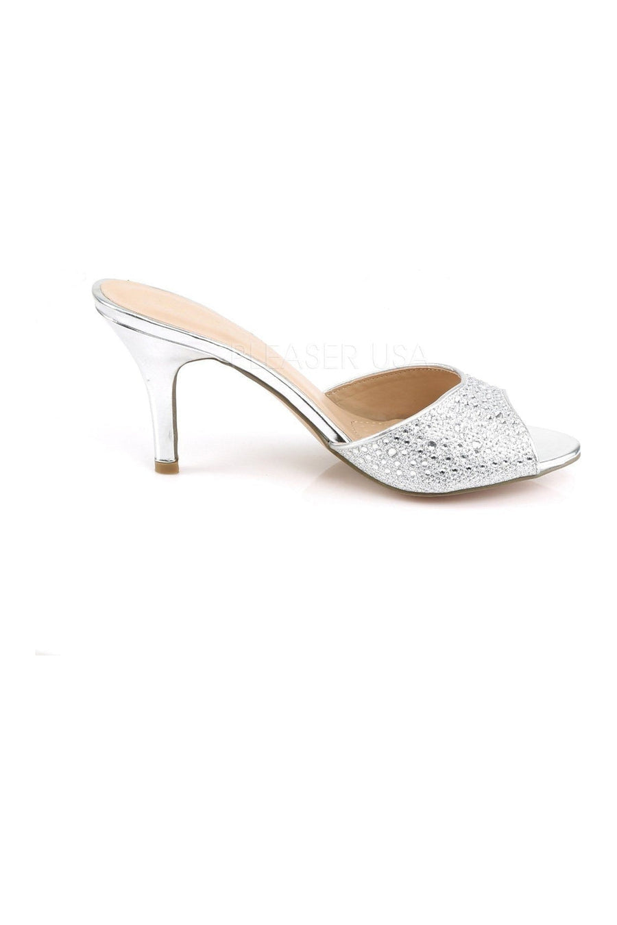 Fabulicious LUCY-01 Slide in Silver Fabric