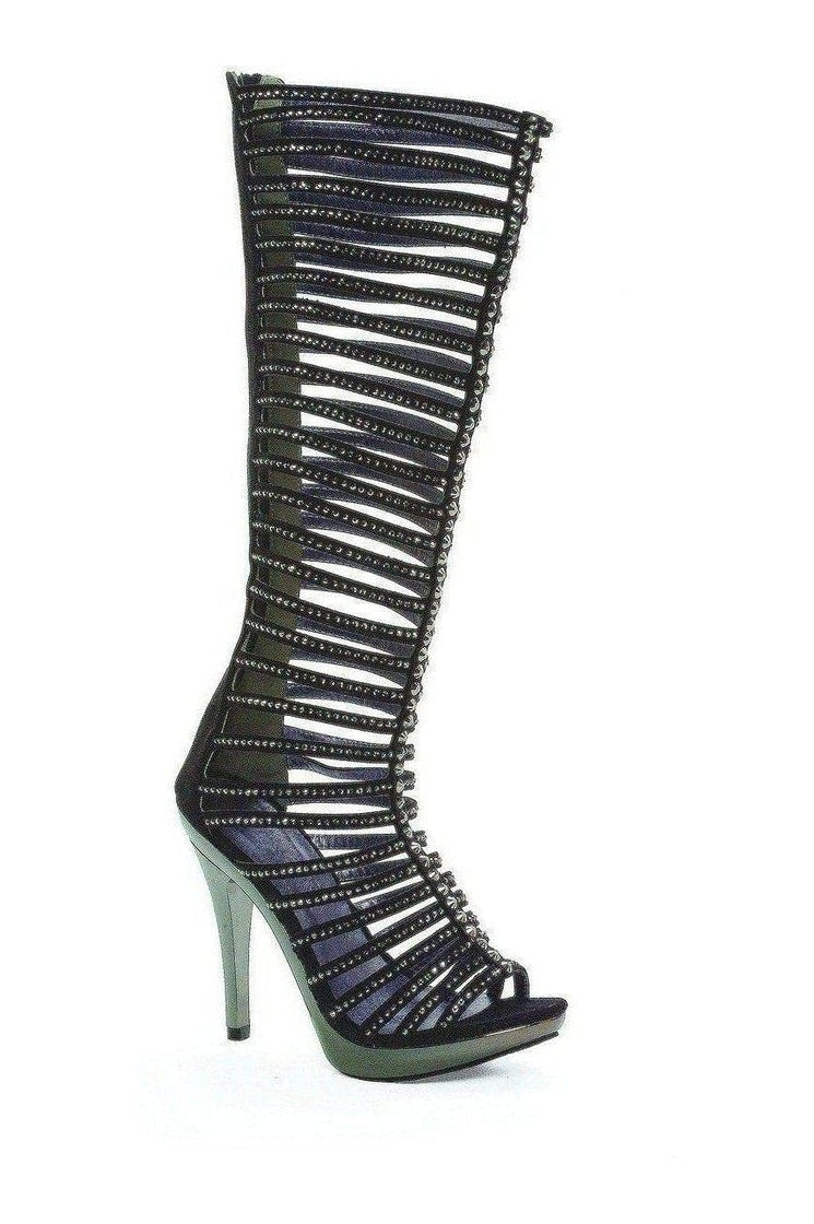Ellie Shoes M STELLA Platform Sandal in Black Faux Leather from SexyShoes.com
