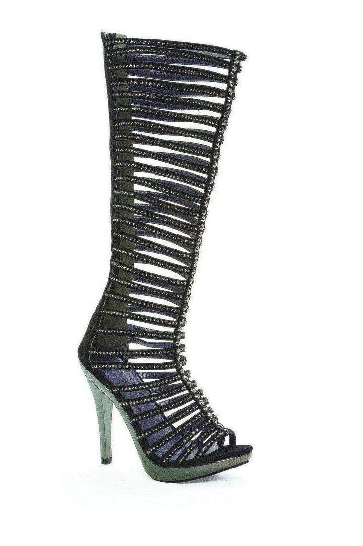 M-STELLA Platform Sandal | Black Faux Leather-Ellie Shoes-SEXYSHOES.COM