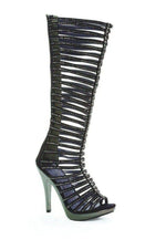 M-STELLA Platform Sandal | Black Faux Leather