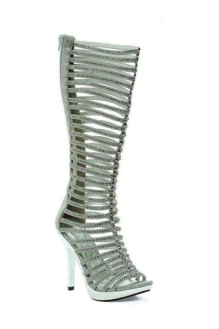 Ellie Shoes M STELLA Platform Sandal in Silver Faux Leather from SexyShoes.com