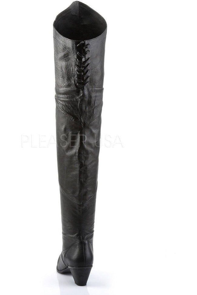 MAIDEN-8828 Thigh Boot | Black Genuine Leather-Funtasma-Thigh Boots-SEXYSHOES.COM