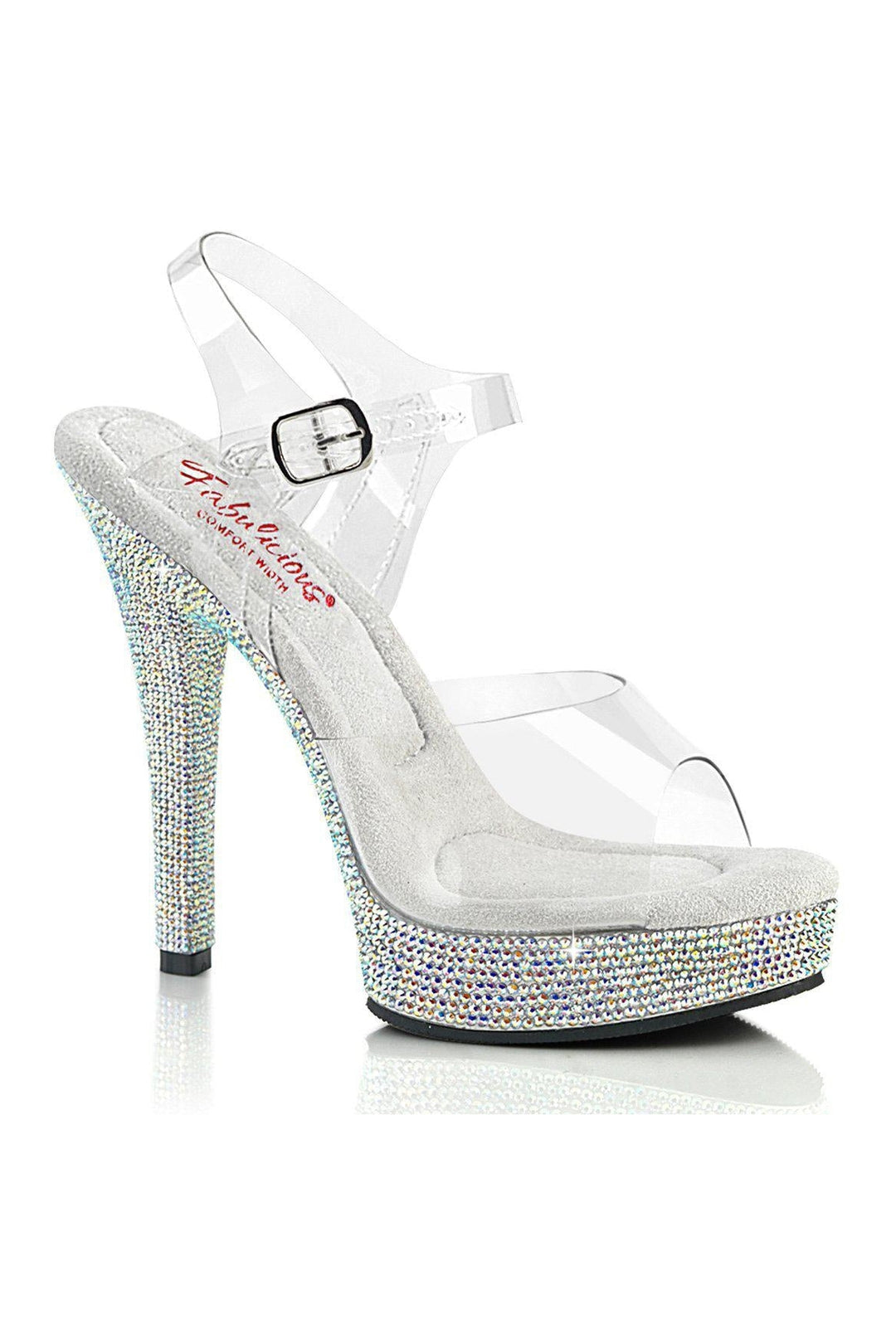 MAJESTY-508DM Sandal | Clear Vinyl-Sandals-Fabulicious-Clear-8-Vinyl-SEXYSHOES.COM