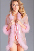 Marabou Trimmed Short Robe