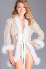 Marabou Trimmed Short Robe