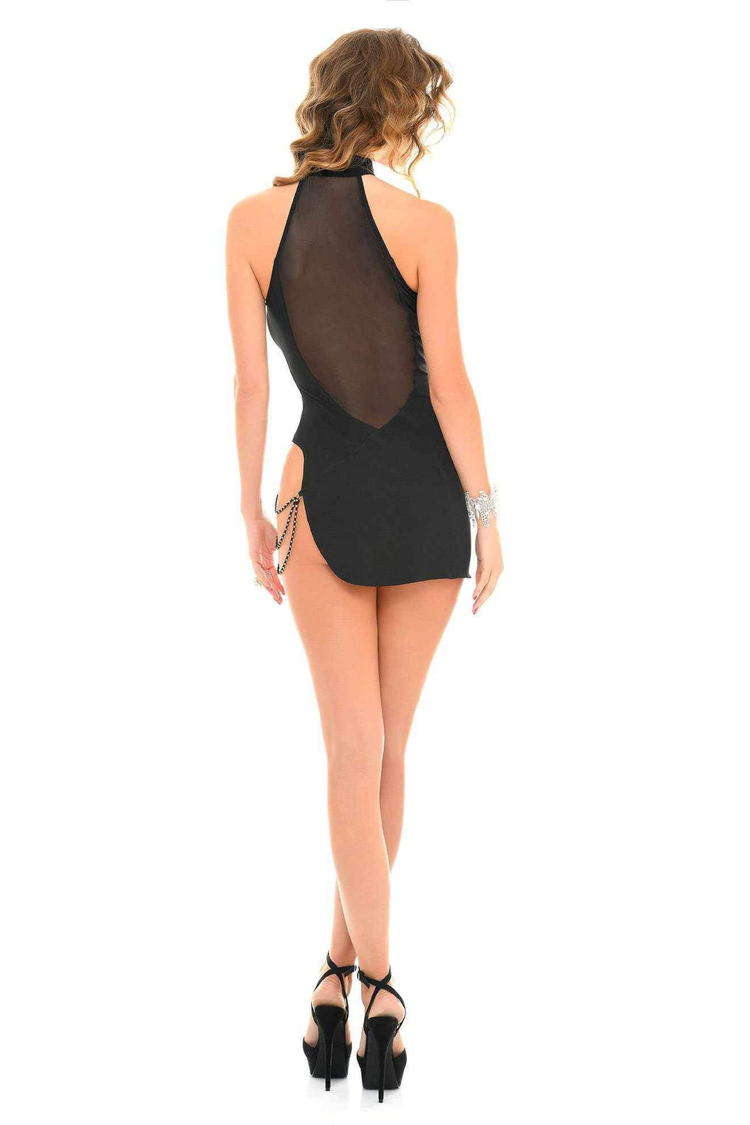 Les P'Tites Folies Marinette Lycra Dress in Black Lycra