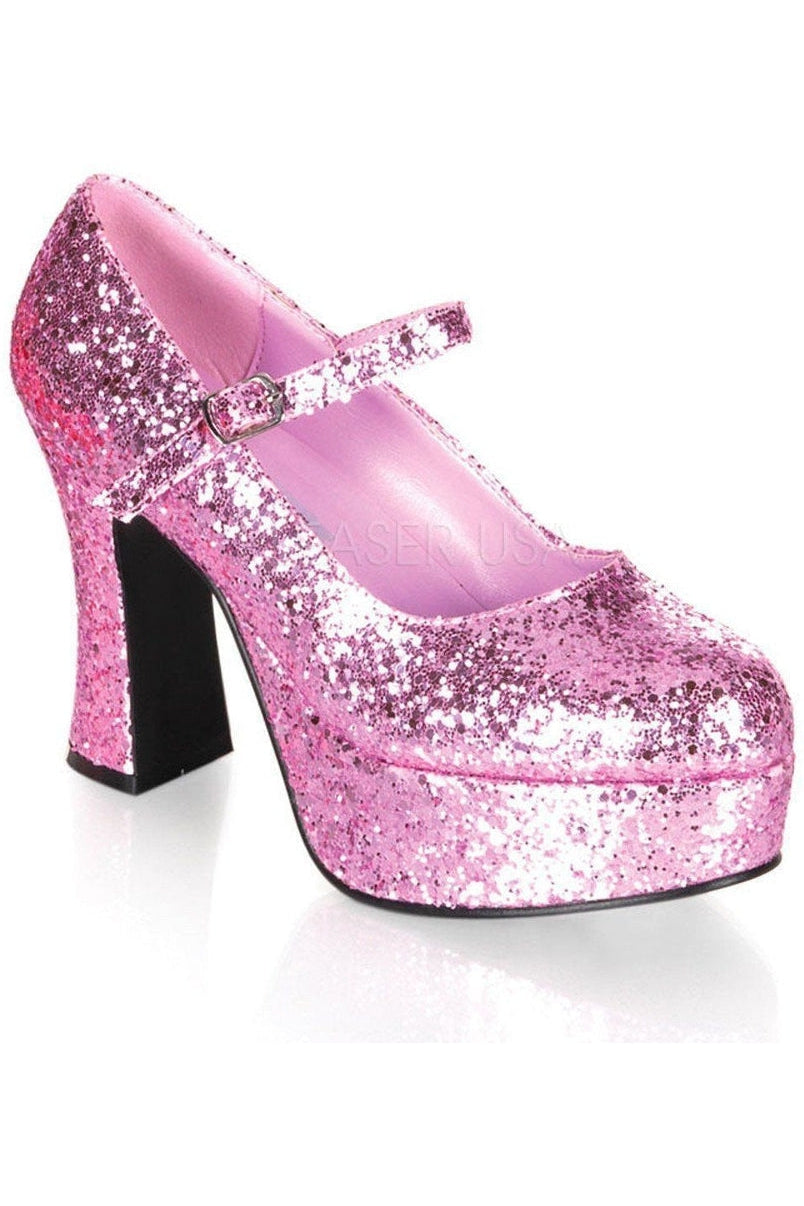 MARYJANE-50G Mary Jane | Pink Glitter-Funtasma-Pink-Mary Janes-SEXYSHOES.COM