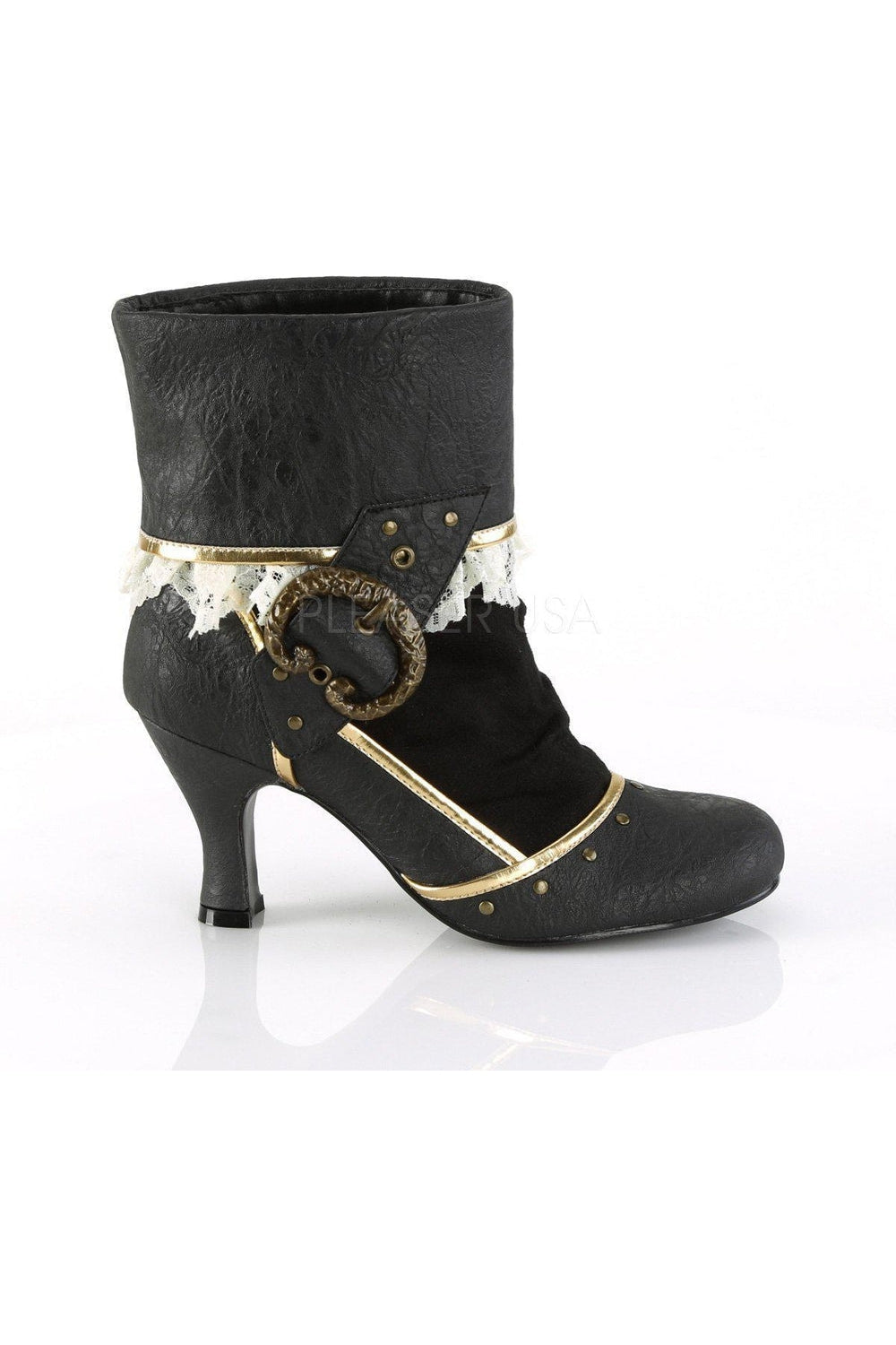 MATEY-115 Costume Ankle Boot | Black Faux Leather-Funtasma-SEXYSHOES.COM