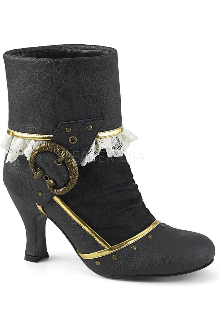 MATEY-115 Costume Ankle Boot | Black Faux Leather-Funtasma-SEXYSHOES.COM