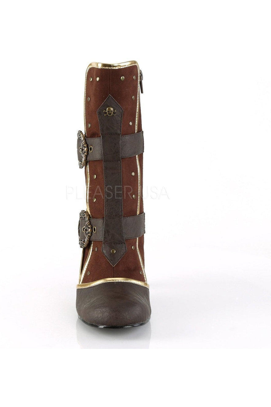 MATEY-205 Costume Ankle Boot | Brown Faux Leather-Funtasma-SEXYSHOES.COM