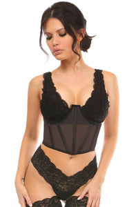 Daisy Corsets Mesh Open Cup Waist Cincher in Black  from SexyShoes.com