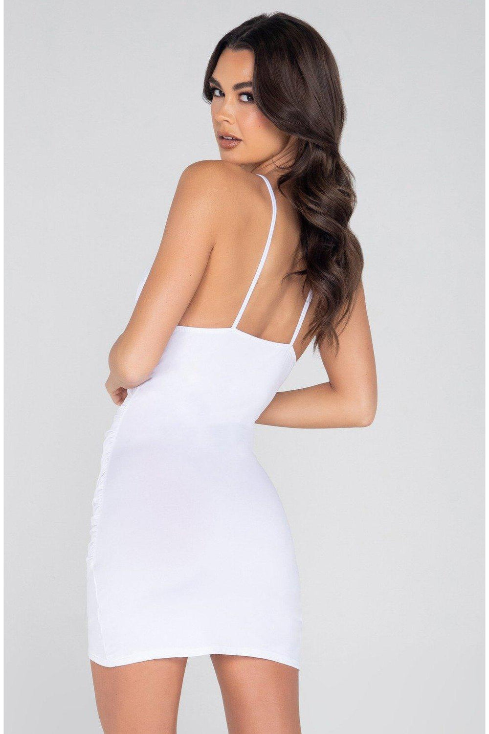 Mini Scrunched Triangle Top Dress-Club Dresses-Roma Confidential-SEXYSHOES.COM