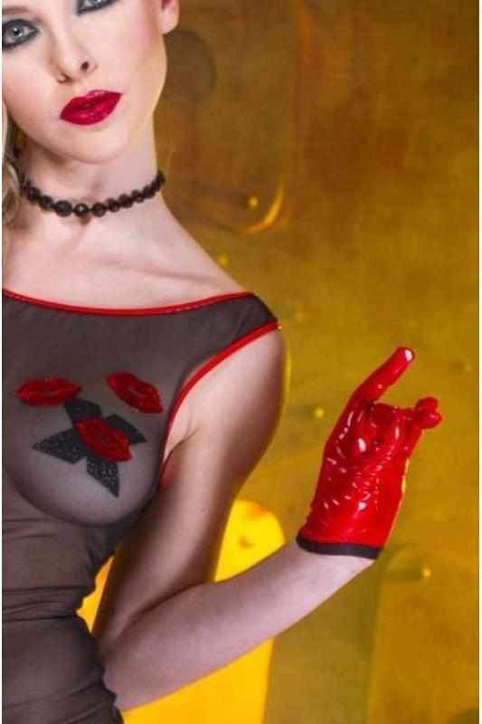 Patrice Catanzaro Molly Gloves in Red Vinyl