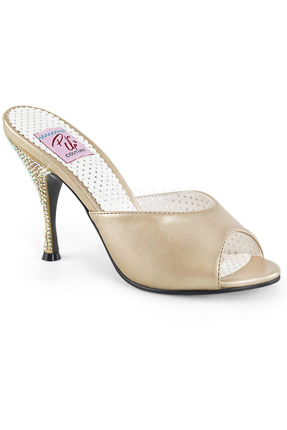 MONROE-05 Slide | Ivory Faux Leather-Pin Up Couture-SEXYSHOES.COM