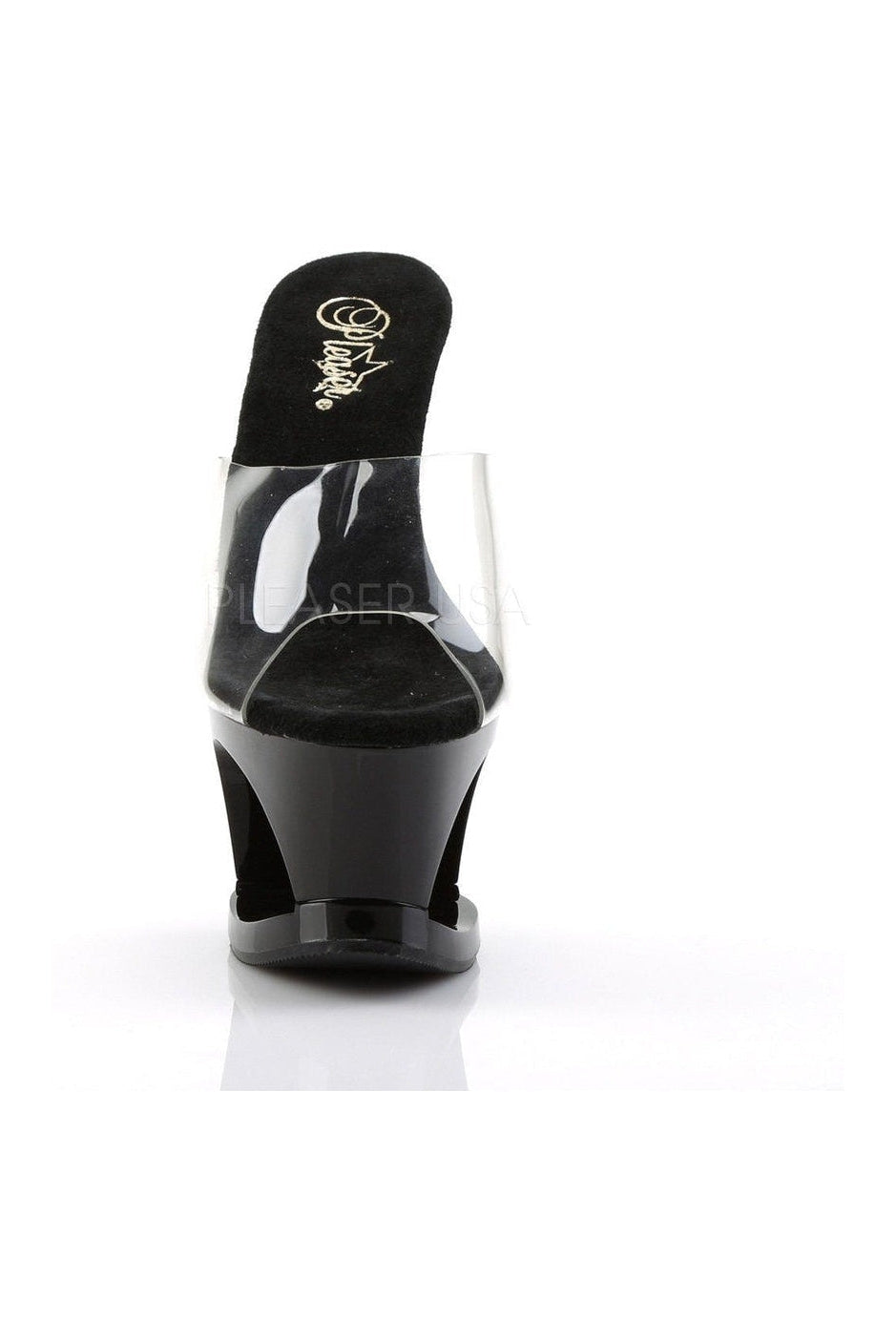MOON-701HRS Platform Slide | Black Vinyl-Pleaser-Slides-SEXYSHOES.COM