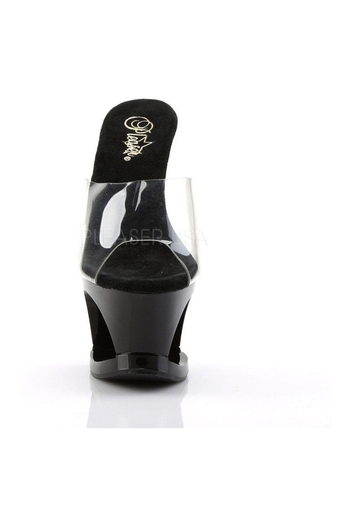 MOON-701HRS Platform Slide | Black Vinyl-Pleaser-Slides-SEXYSHOES.COM