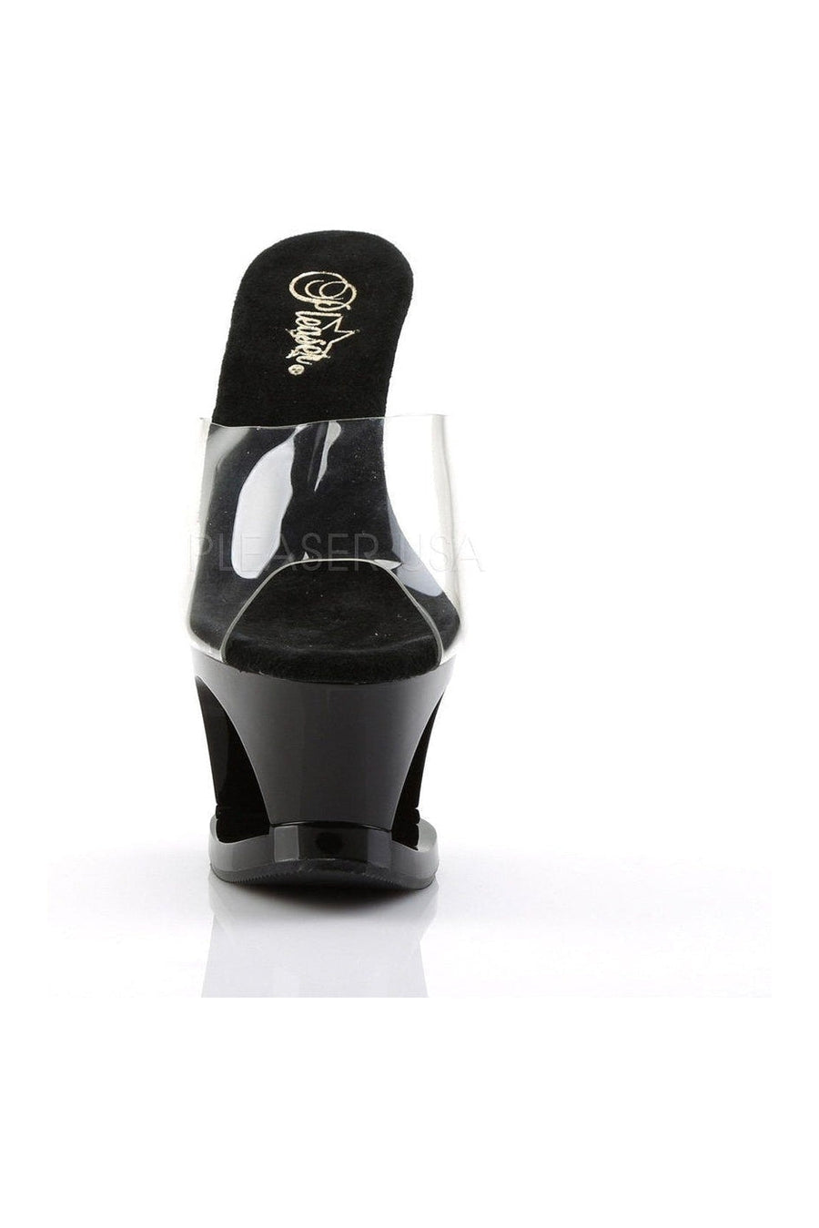 Pleaser MOON-701HRS Platform Slide in Black Vinyl