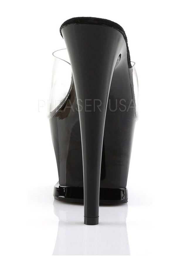 Pleaser MOON-701HRS Platform Slide in Black Vinyl