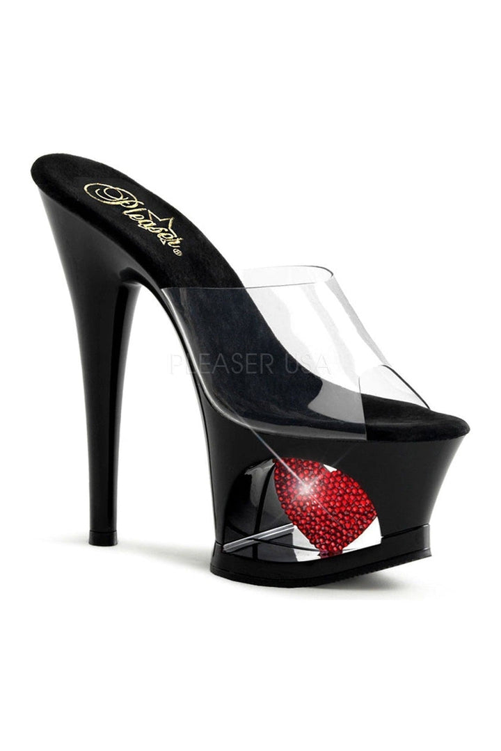 MOON-701HRS Platform Slide | Black Vinyl-Pleaser-Black-Slides-SEXYSHOES.COM