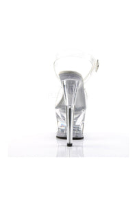 Pleaser MOON-708 Platform Sandal in Clear Vinyl