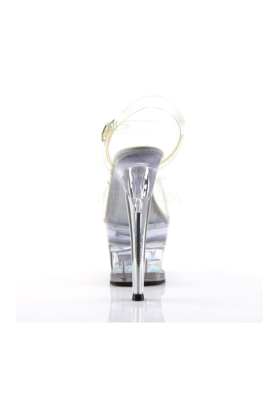 Pleaser MOON-708DM Platform Sandal in Clear Vinyl