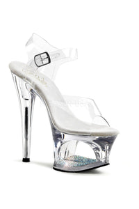 Pleaser MOON-708DM Platform Sandal in Clear Vinyl from SexyShoes.com