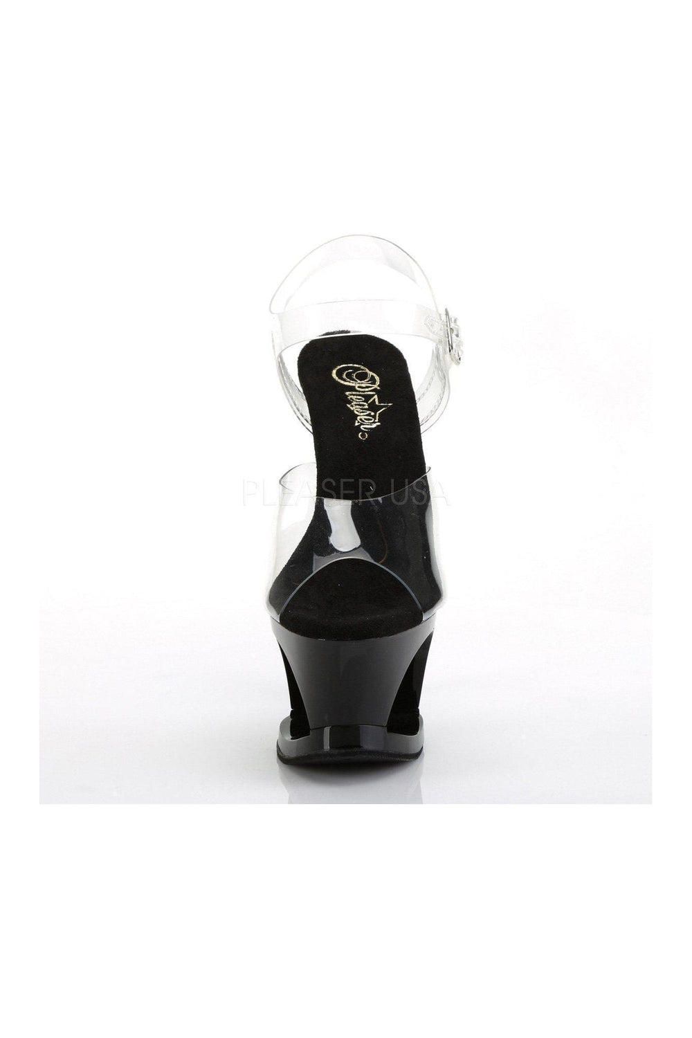 MOON-708HRS Platform Sandals | Black Vinyl-Pleaser-Sandals-SEXYSHOES.COM