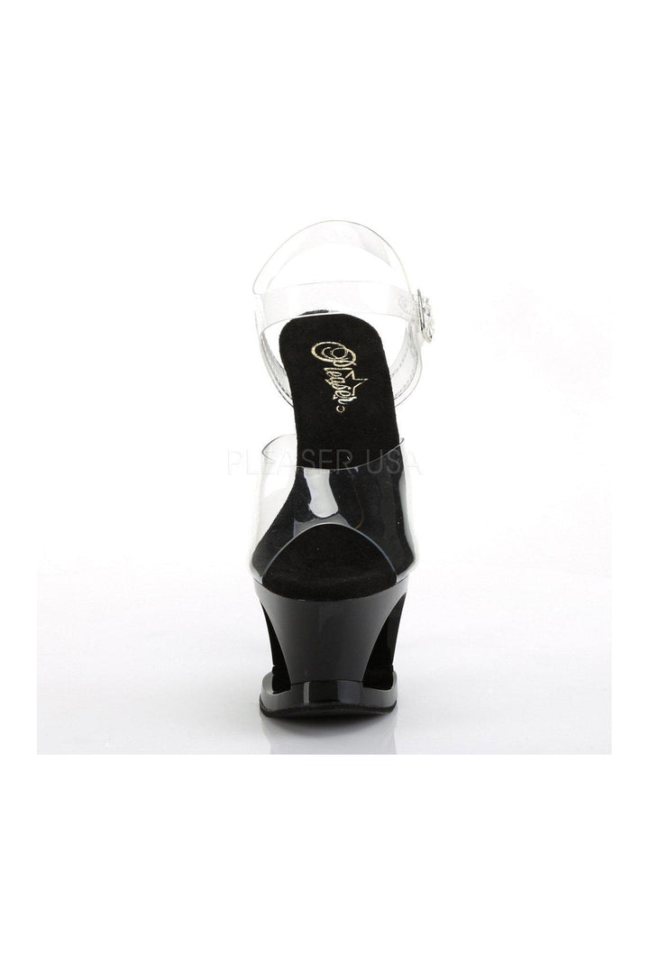 MOON-708HRS Platform Sandals | Black Vinyl