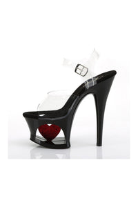 Pleaser MOON-708HRS Platform Sandals in Black Vinyl