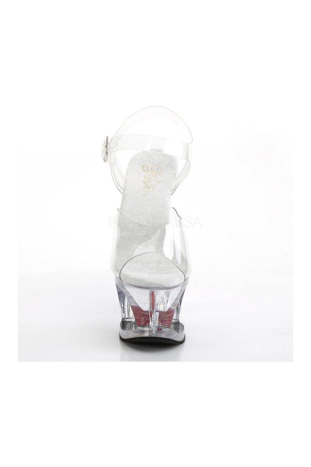 Pleaser MOON-708HRS Platform Sandals in Clear Vinyl