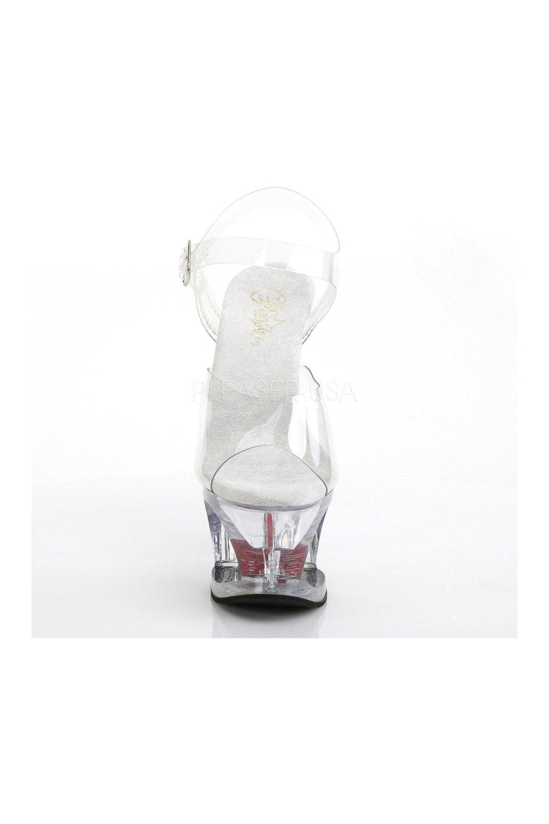 Pleaser MOON-708HRS Platform Sandals in Clear Vinyl