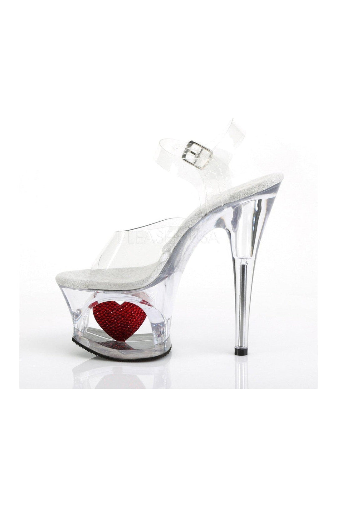 Pleaser MOON-708HRS Platform Sandals in Clear Vinyl