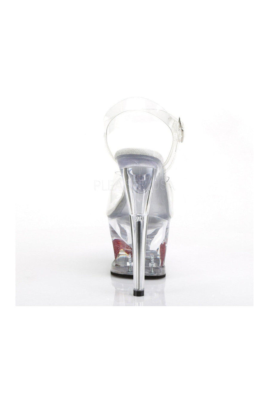 Pleaser MOON-708HRS Platform Sandals in Clear Vinyl