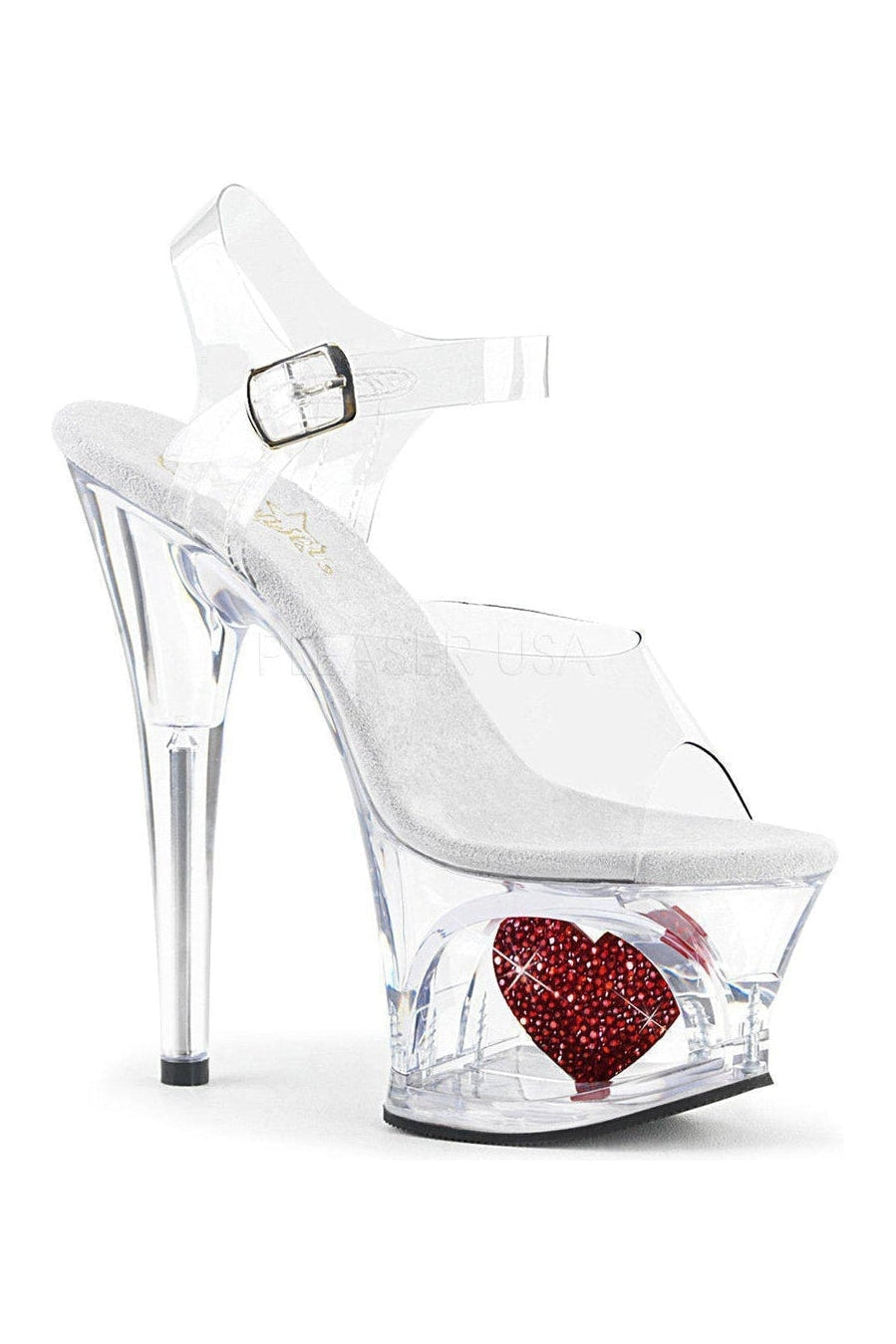 Pleaser MOON-708HRS Platform Sandals in Clear Vinyl from SexyShoes.com